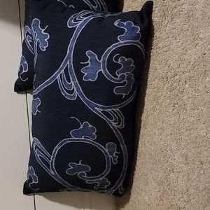 Pottery Barn Outdoor Navy Lumbar Pillows